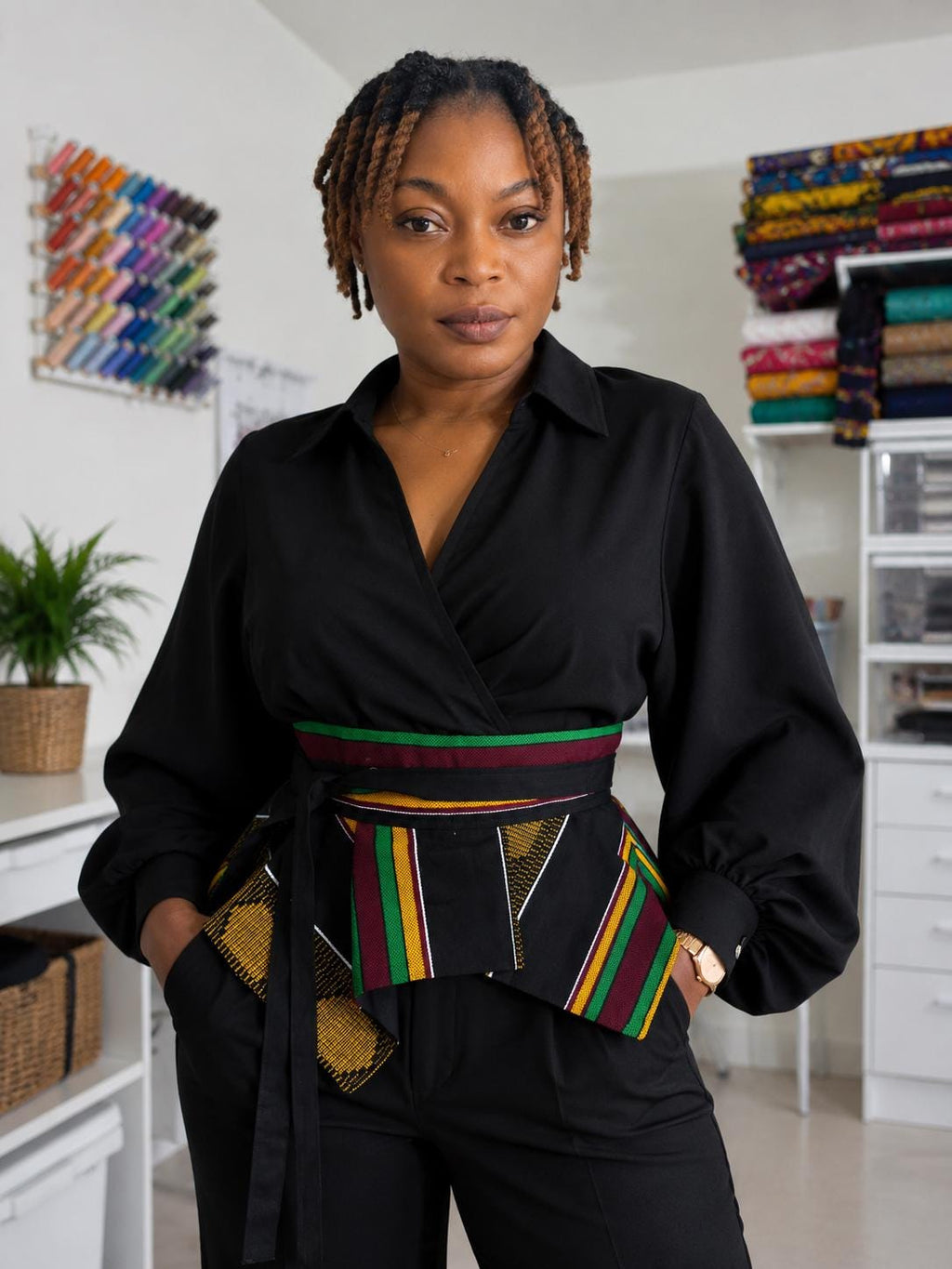 Handmade  Peplum Wrap Belt – Cultural Elegance Collection African print.