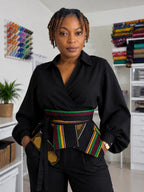 Handmade  Peplum Wrap Belt – Cultural Elegance Collection African print.