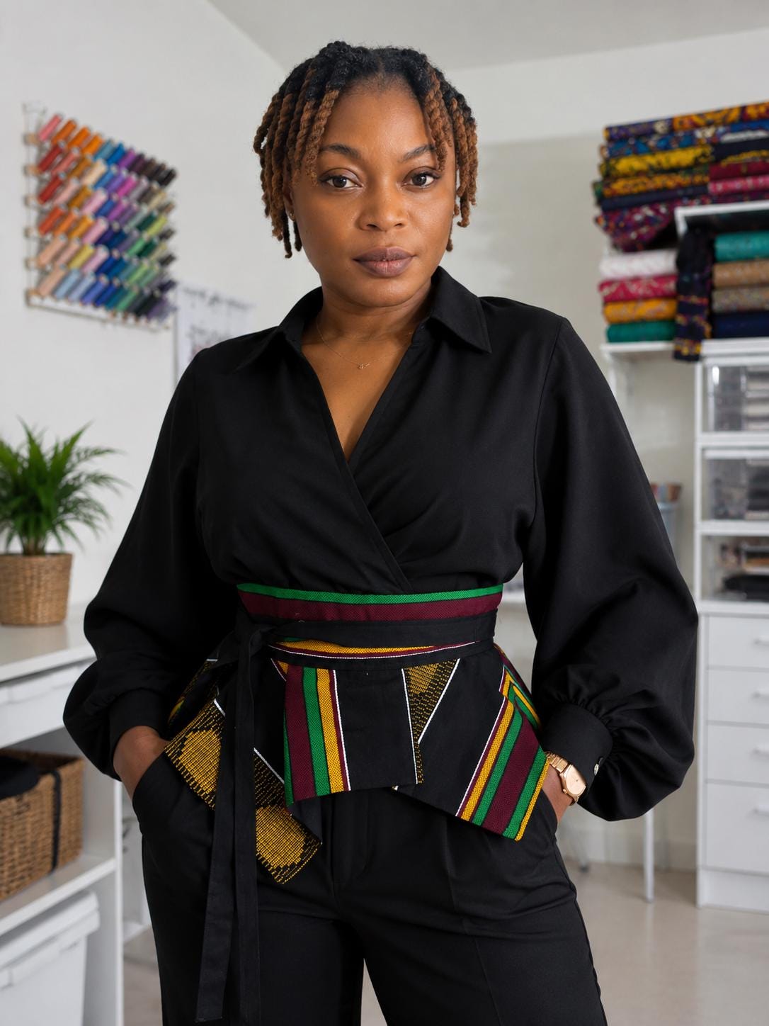 Handmade  Peplum Wrap Belt – Cultural Elegance Collection African print.
