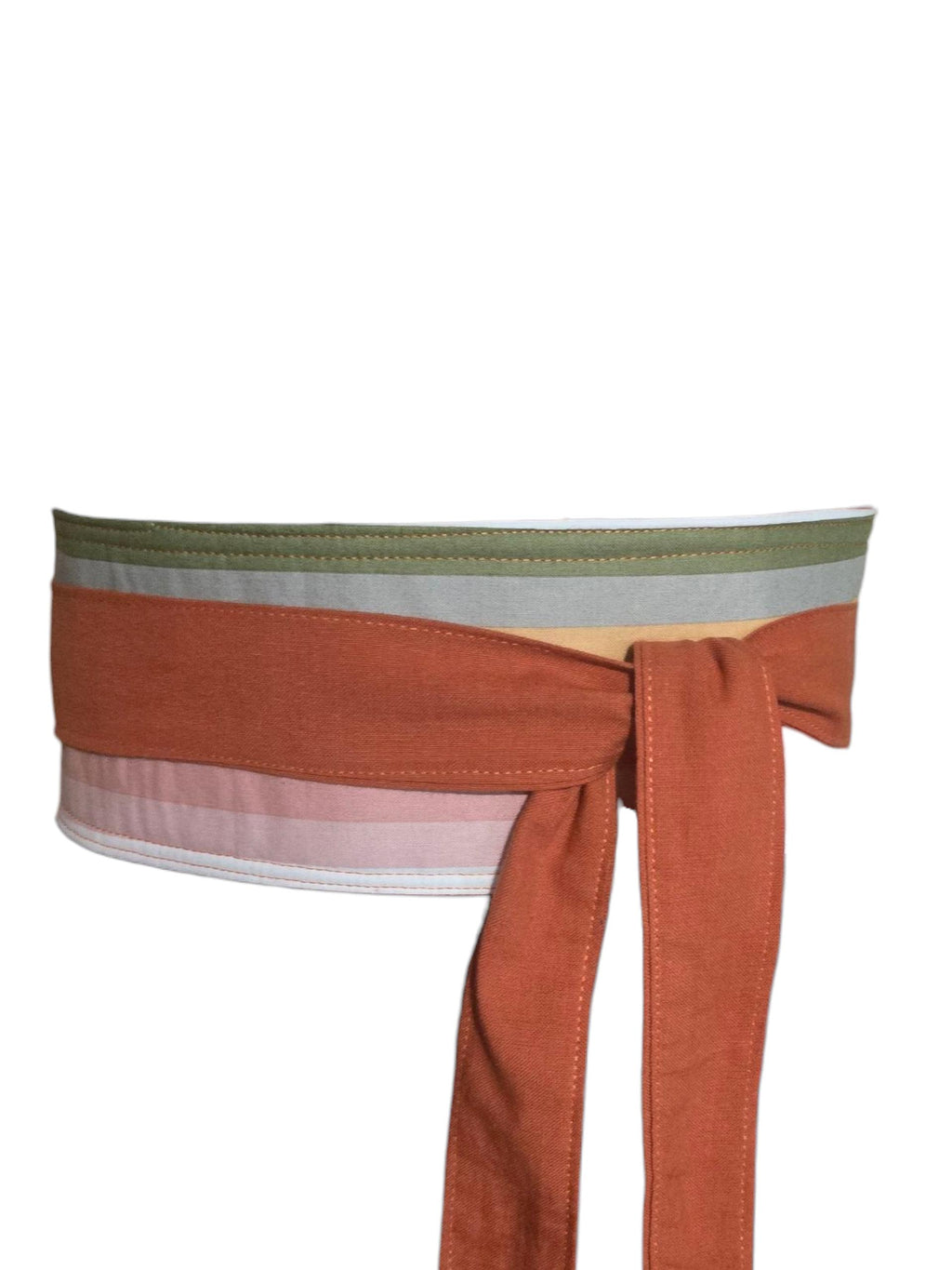 Reversible Obi Belt: Orange Floral Cotton Wrap - Blesseth4