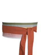 Reversible Obi Belt: Orange Floral Cotton Wrap - Blesseth4
