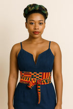 Handmade Kente Print Wrap Belt – Vibrant African Waist Belt – Cultural Elegance Collection