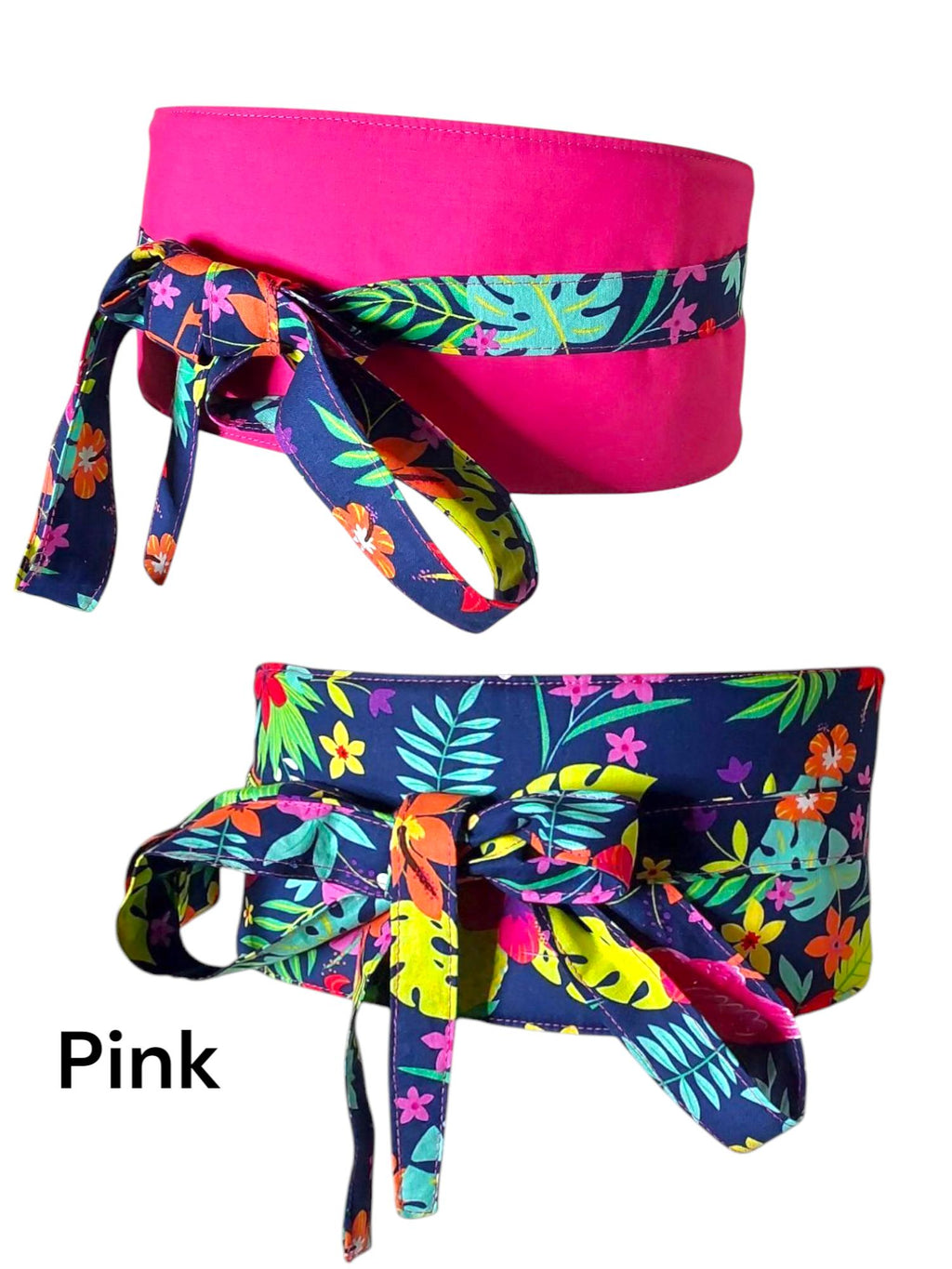 Handmade Reversible Obi Belt: Floral Cotton Fabric Waist Wrap