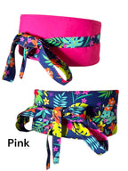 Handmade Reversible Obi Belt: Floral Cotton Fabric Waist Wrap