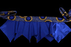 Royal Blue African Print Peplum Obi Belt | Reversible Ankara Waist Cincher