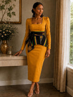 Handmade  Peplum Wrap Belt – Cultural Elegance Collection African print.