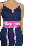 Floral Reversible Obi Belt: Handmade Cotton Wrap Waist Cincher