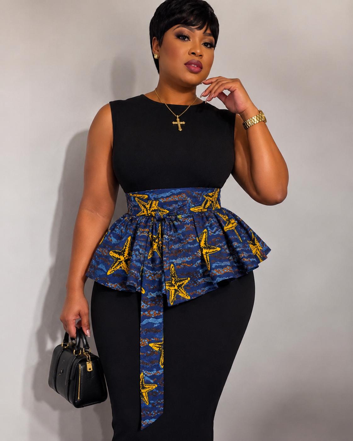 Handmade Peplum Wrap Belt for Women | African Print Waist Obi Statement Fashion
