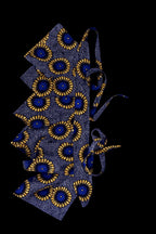 Royal Blue African Print Peplum Obi Belt | Reversible Ankara Waist Cincher