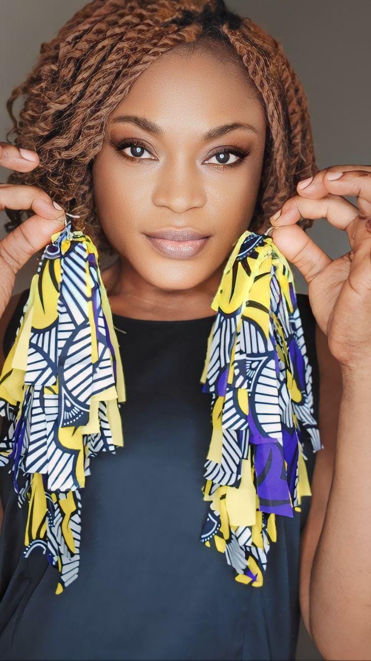 Handmade Ankara Tassel Earrings: African Print Bohemian Jewelry