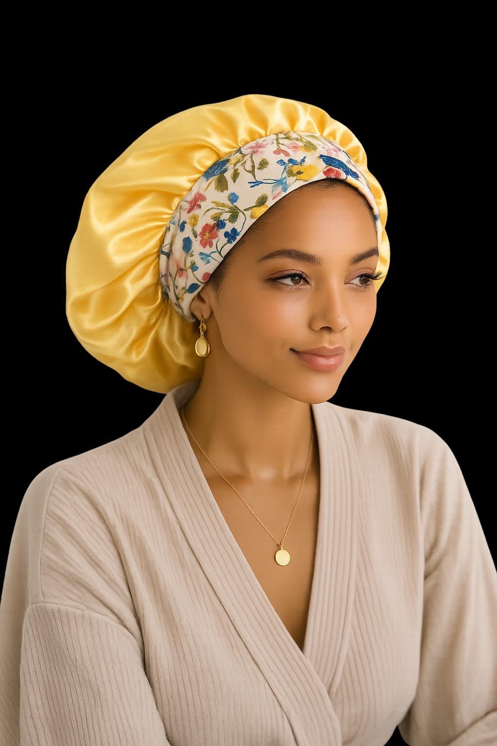 Handmade Cotton & Satin Hair Bonnet