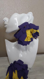 Purple & Yellow Fabric Tassel Earrings – Handmade African Cotton Boho Chic Jewelry