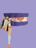 Handmade Floral Print Wrap Belt: Vibrant Cotton Boho Obi Waist Tie