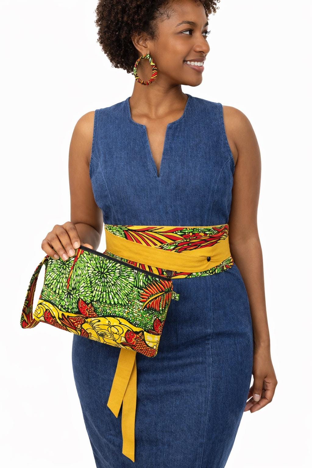 Reversible Ankara Wrap Belt | African Print Obi Waist Belt, Handmade Statement Accessory