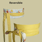 Handmade Reversible Obi Belt: Floral & Yellow Wrap Waist Belt