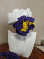 Purple & Yellow Fabric Tassel Earrings – Handmade African Cotton Boho Chic Jewelry