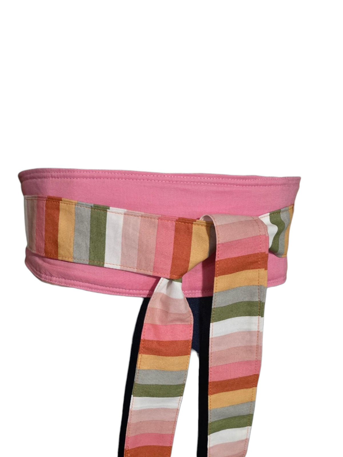 Reversible Obi Belt: Orange Floral Cotton Wrap - Blesseth4