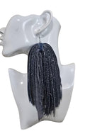handmade  Denim  Fringe Earrings – Handmade Statement Jean Tassel Earrings | Lightweight, Boho, denim fabric