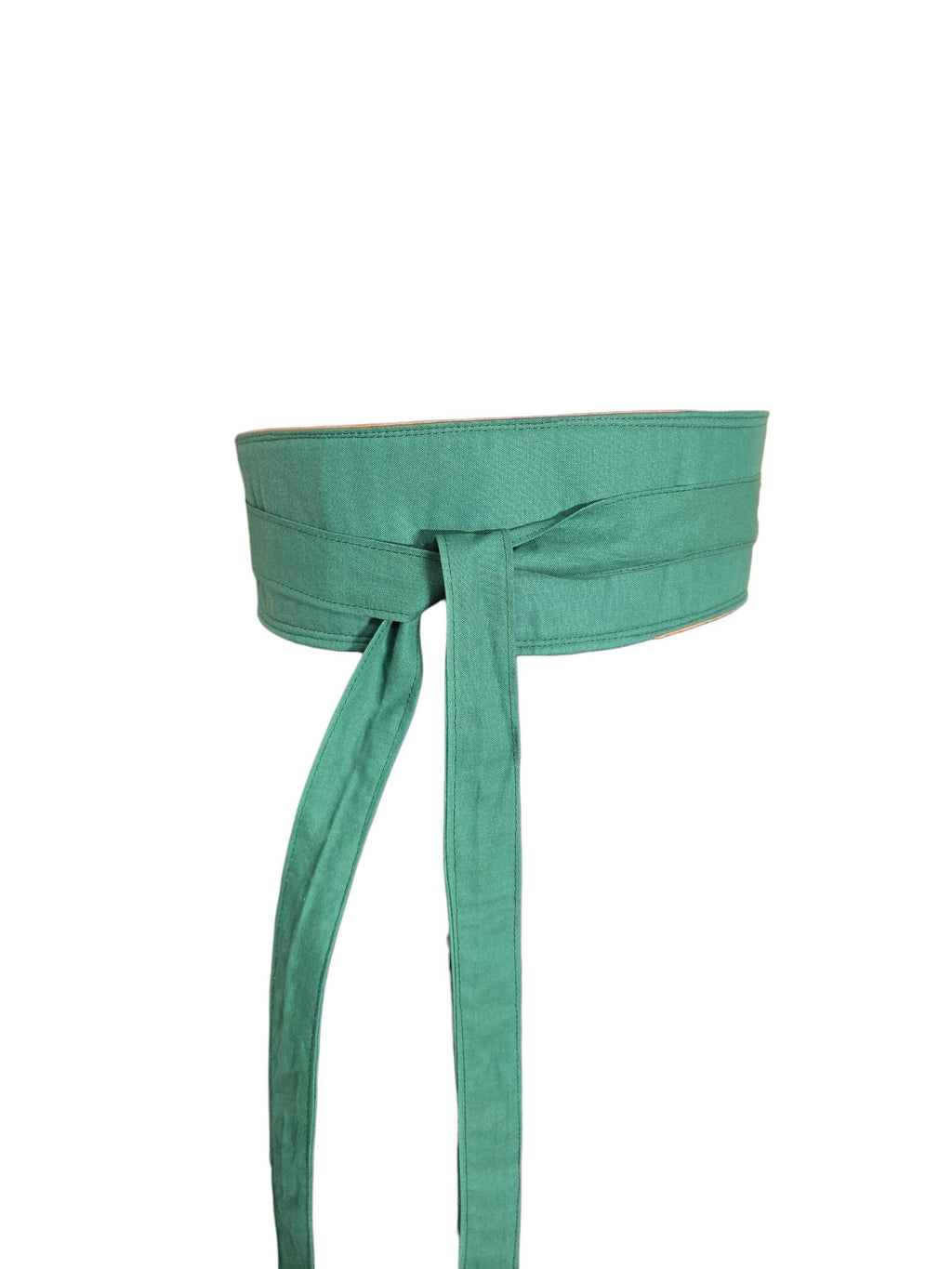 Green Orange Reversible Obi Belt, Handmade Cotton Waist Wrap, African Inspired Fashion