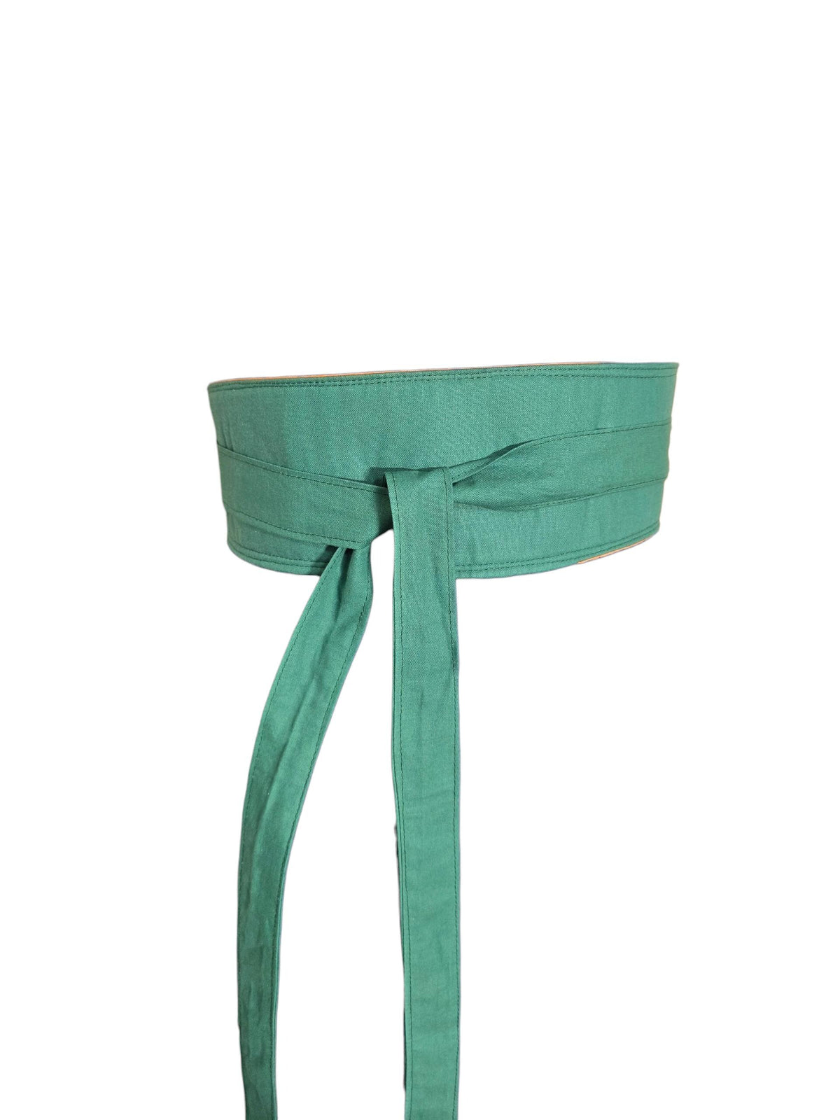Green Orange Reversible Obi Belt, Handmade Cotton Waist Wrap, African Inspired Fashion