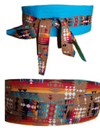 Handmade Reversible Obi Belt: Adjustable Cotton Waist Sash