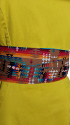 Handmade Reversible Obi Belt: Adjustable Cotton Waist Sash