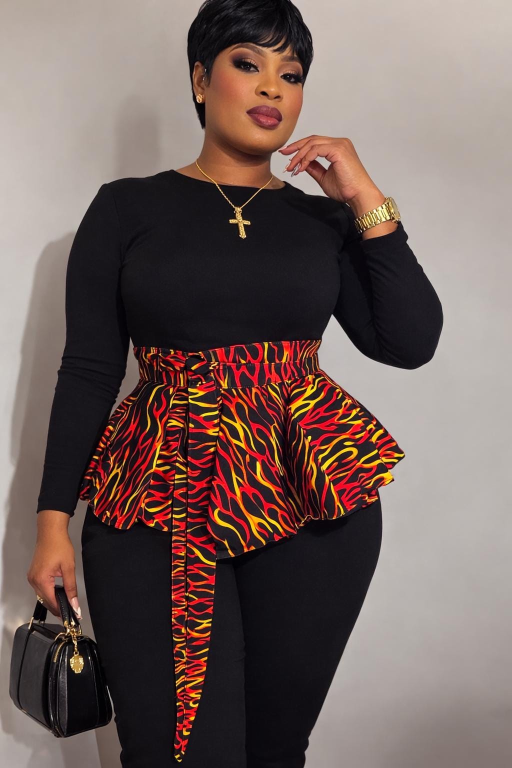 Handmade Peplum Wrap Belt for Women | African Print Waist Obi Statement Fashion
