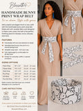 Handmade Cotton Bunny Print Obi Belt | Adjustable Wrap Waist Tie