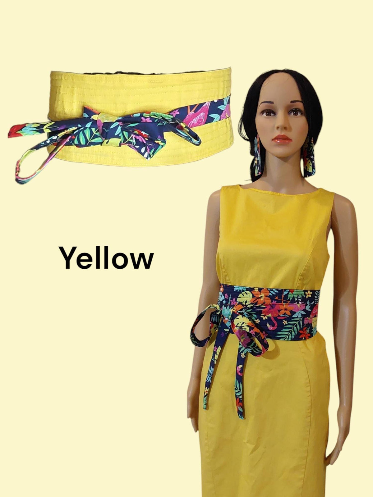 Handmade Reversible Obi Belt: Floral Cotton Fabric Waist Wrap