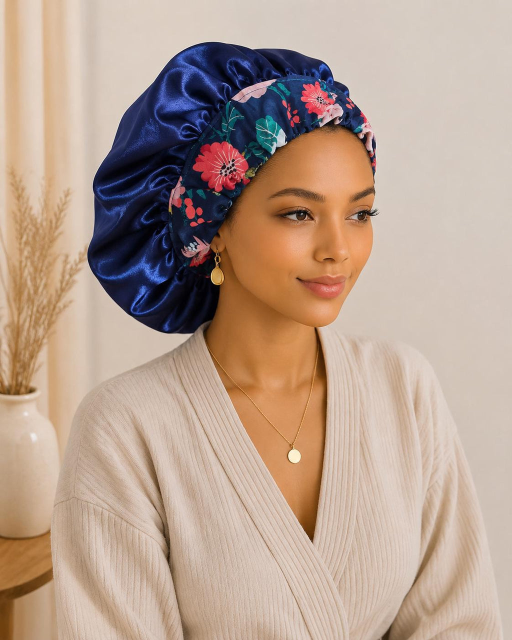 Handmade Cotton & Satin Hair Bonnet
