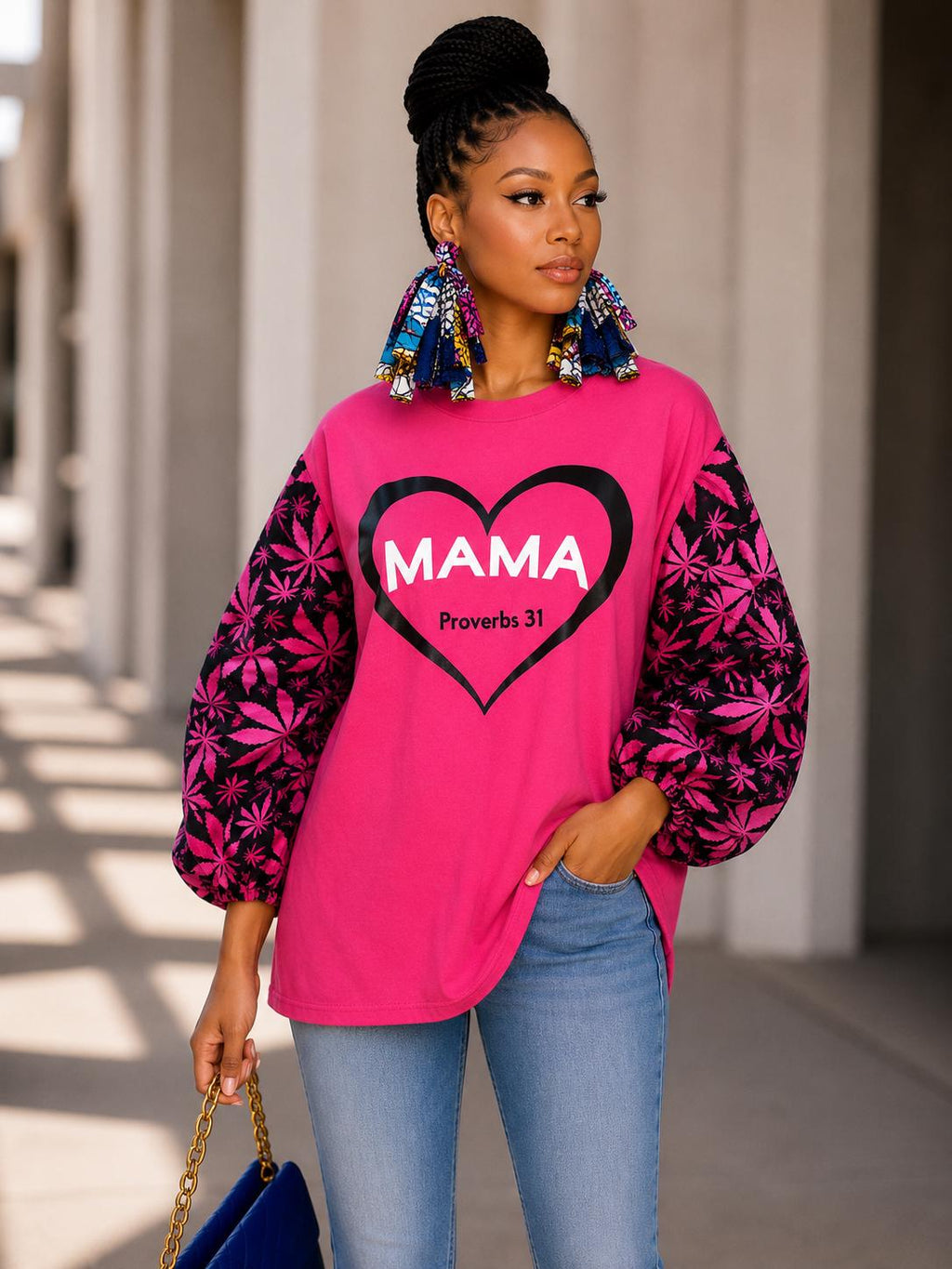 Grace Found Me – Handmade African Print Patchwork Christian T-Shirt