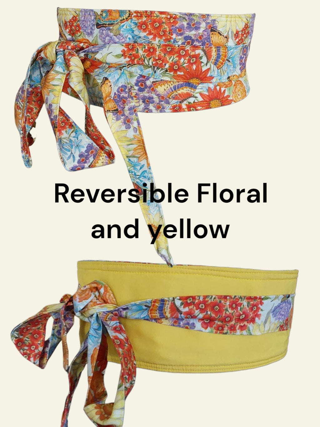 Handmade Floral Print Wrap Belt: Vibrant Cotton Boho Obi Waist Tie
