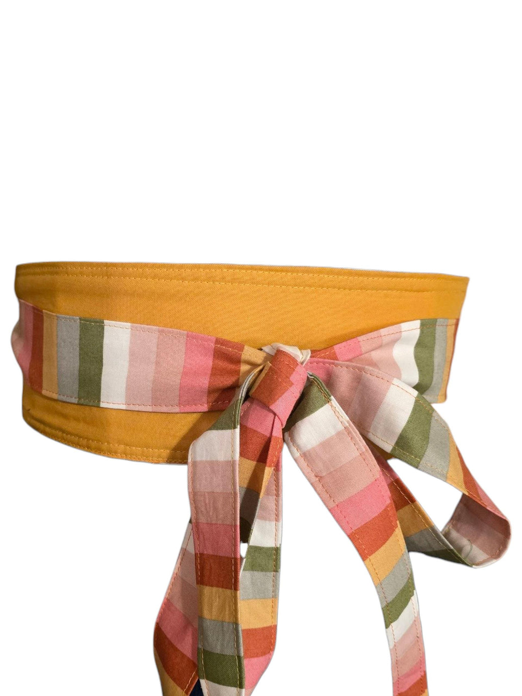 Reversible Obi Belt: Orange Floral Cotton Wrap - Blesseth4