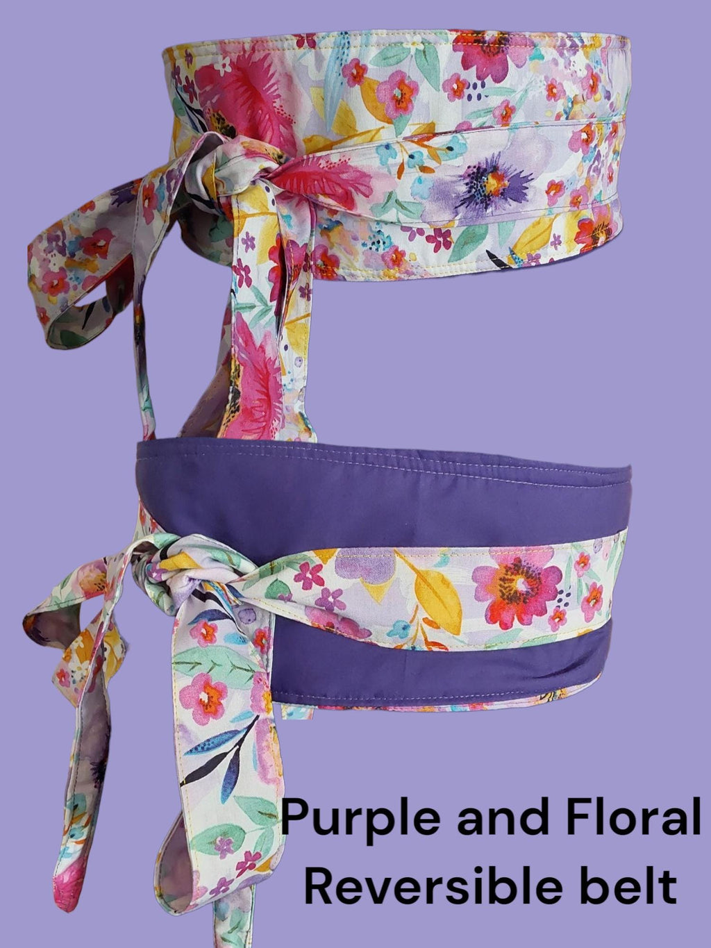 Reversible Handmade wrap-around cotton fabric belts