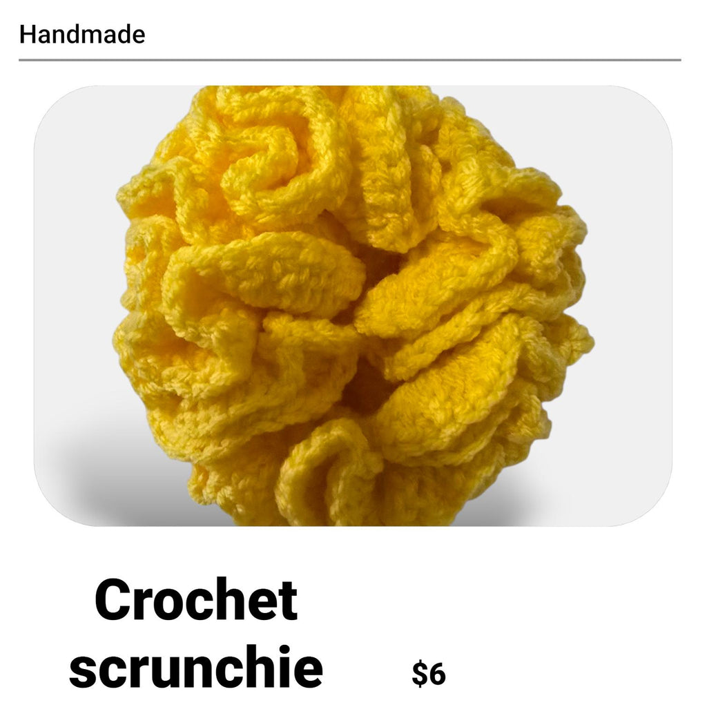 Handmade Crochet Scrunchie: Soft Yarn Hair Tie, Boho Accessory