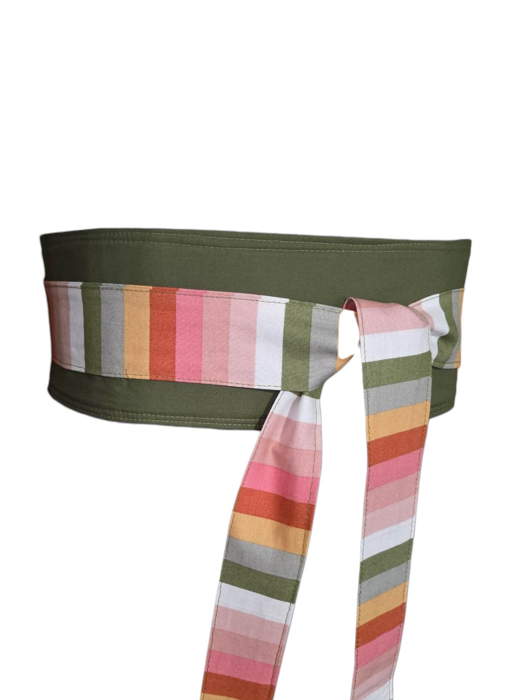 Reversible Obi Belt: Orange Floral Cotton Wrap - Blesseth4