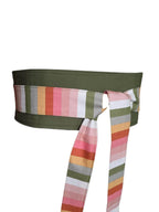 Reversible Obi Belt: Orange Floral Cotton Wrap - Blesseth4