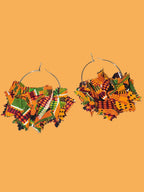 Handcrafted Ankara Fabric Ruffle Earrings: Bold Afrocentric Statement Jewelry