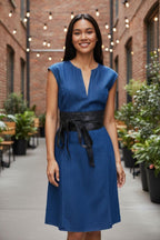 Handmade Black Cotton Obi Belt: Adjustable Waist Wrap Tie