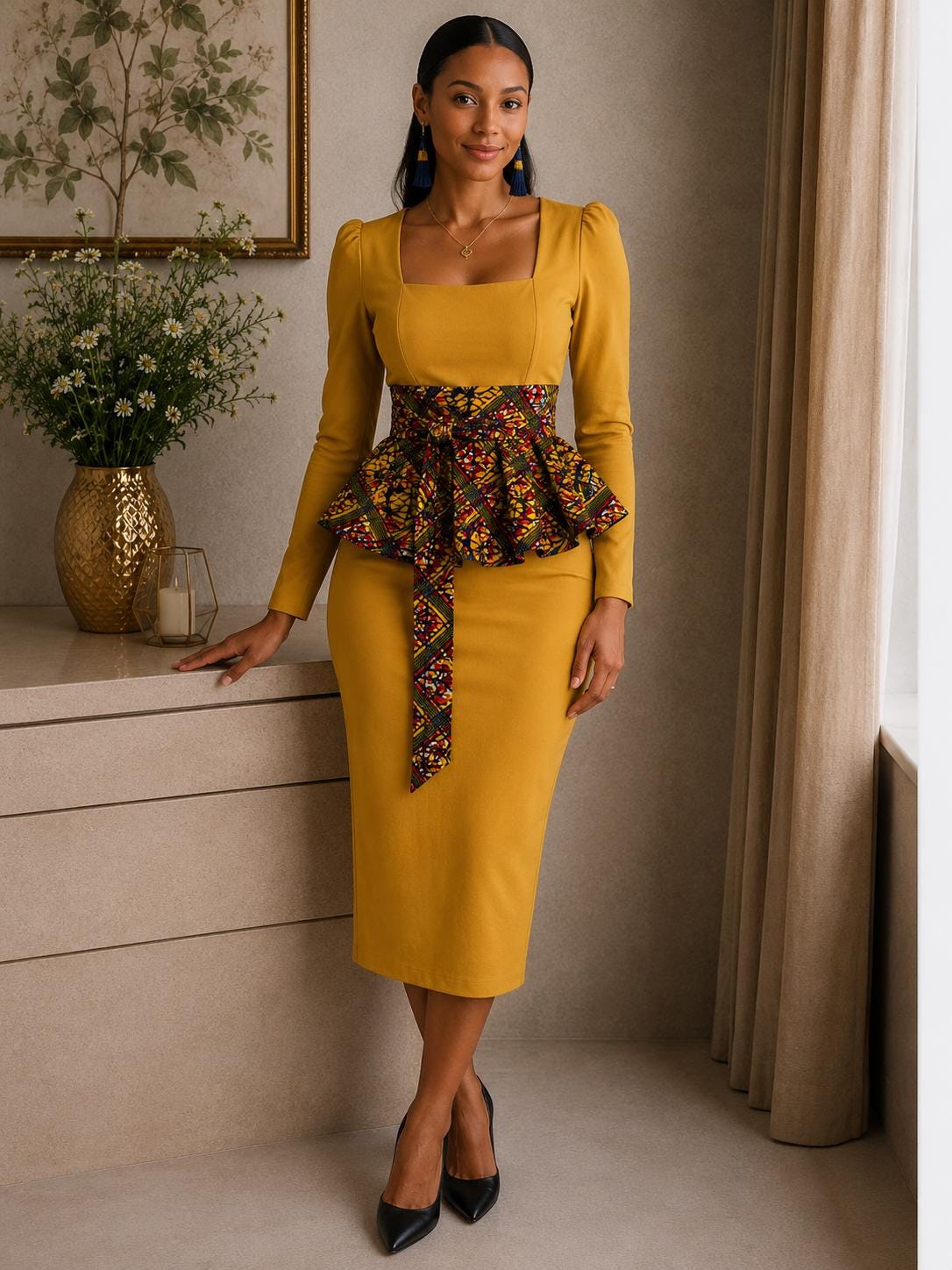 Handmade Peplum Wrap Belt for Women | African Print Waist Obi Statement Fashion
