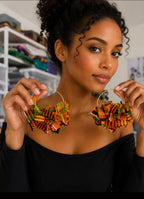 Handcrafted Ankara Fabric Ruffle Earrings: Bold Afrocentric Statement Jewelry