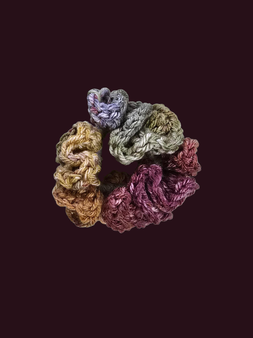 Handmade Crochet Scrunchie: Soft Yarn Hair Tie, Boho Accessory