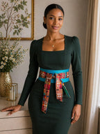 Handmade Reversible Obi Belt: Adjustable Cotton Waist Sash