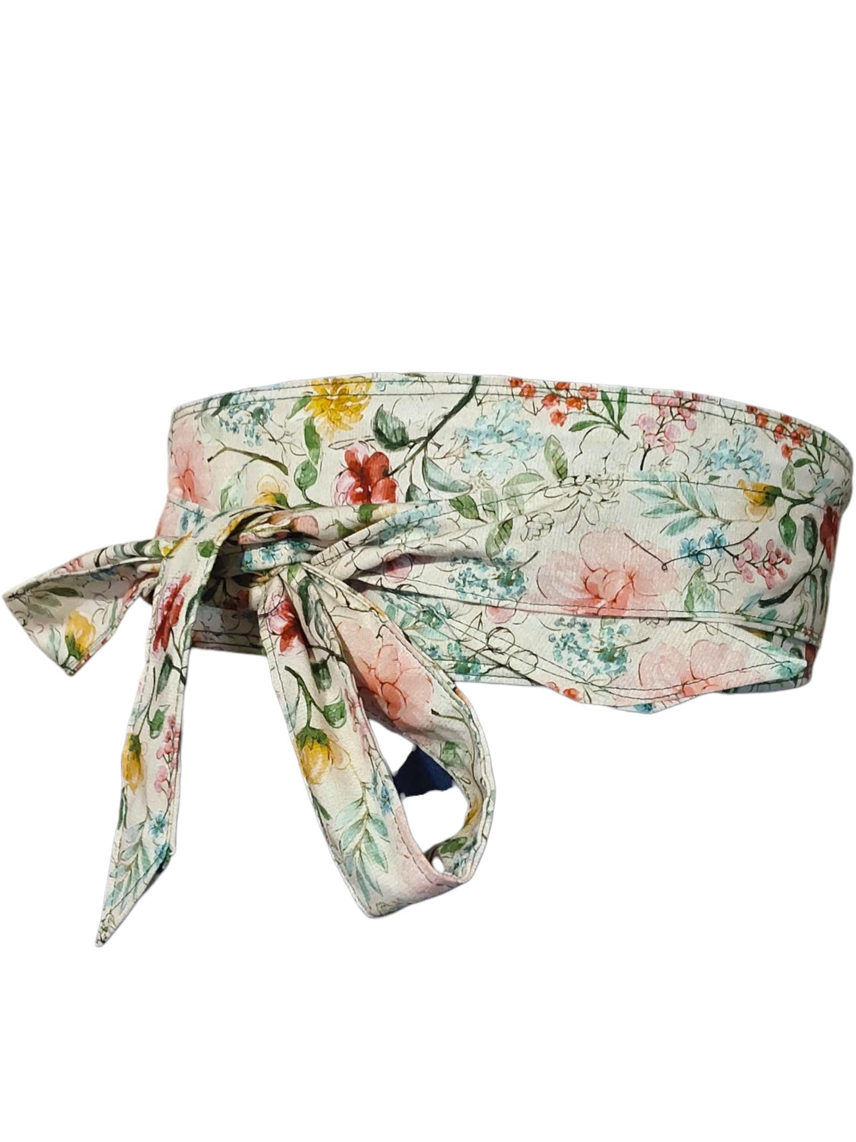 Handmade Reversible Obi Belt Floral & Dark Green Wrap Handmade Cotton Waist