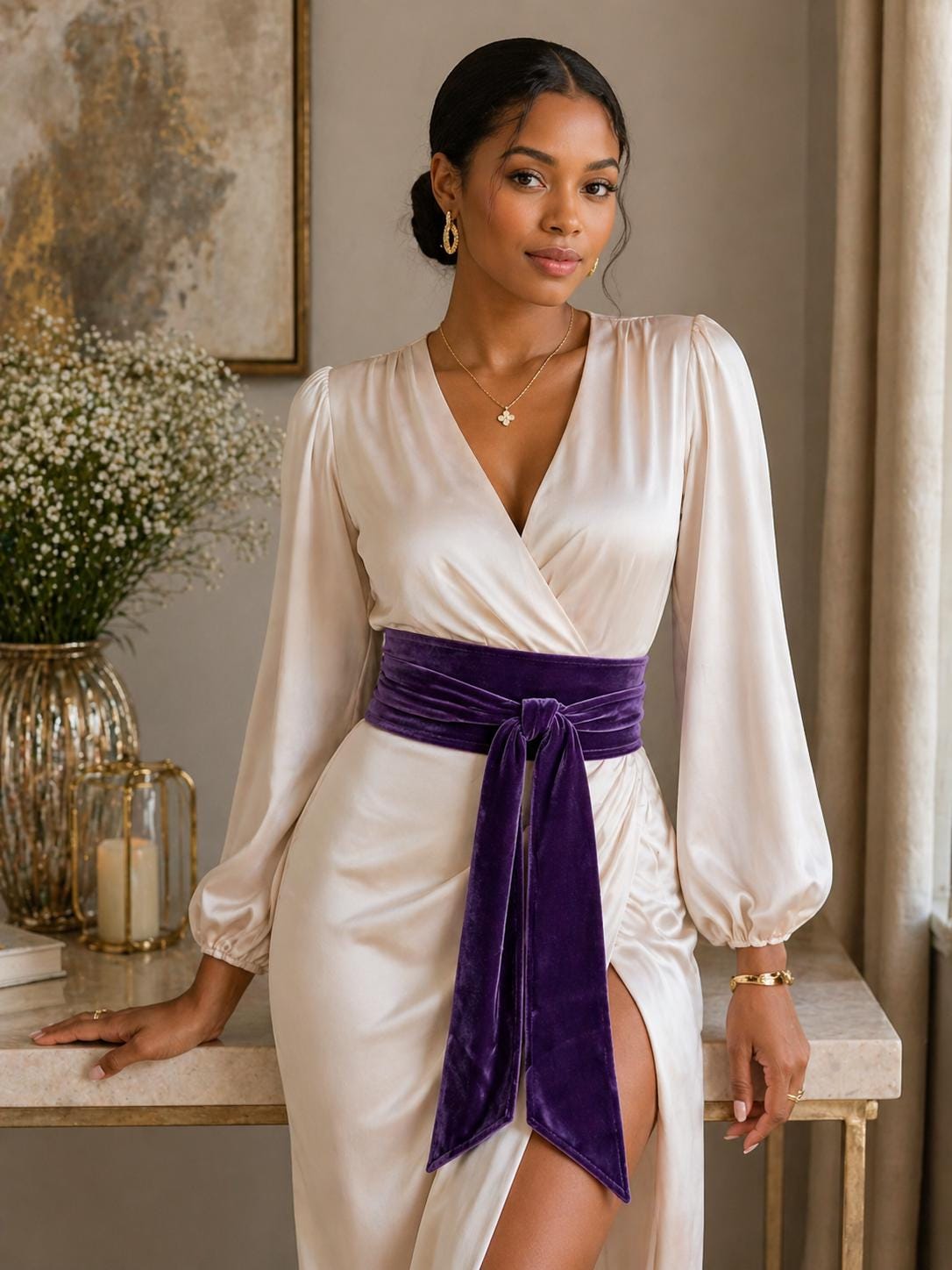 Blush Pink Velvet Obi Belt: Handmade Elegant Waist Wrap