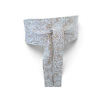 Reversible Gold Rose Floral Obi Belt – Cream Wrap Waist Accessory (Handmade)