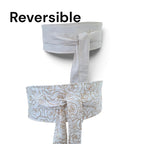 Reversible Gold Rose Floral Obi Belt – Cream Wrap Waist Accessory (Handmade)