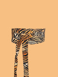 Handmade Tiger Print Cotton Obi Belt -  Waist Tie