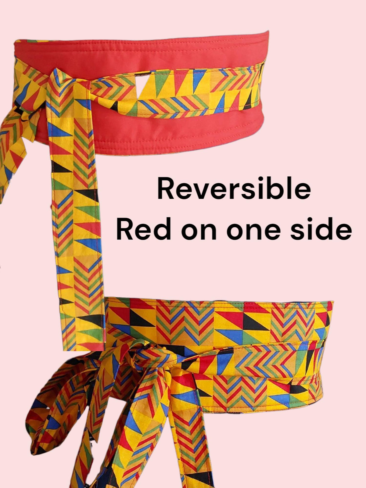 Handmade Kente Print Wrap Belt – Vibrant African Waist Belt – Cultural Elegance Collection
