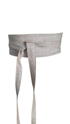 Burnt Orange Linen Obi Belt | Wide Wrap Waist Sash, Adjustable Tie Belt